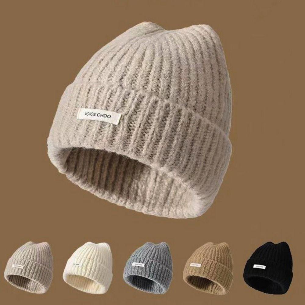 Keep Warm Winter Autumn Hats Solid Color Female Beanie Caps For Women/Men/Students
