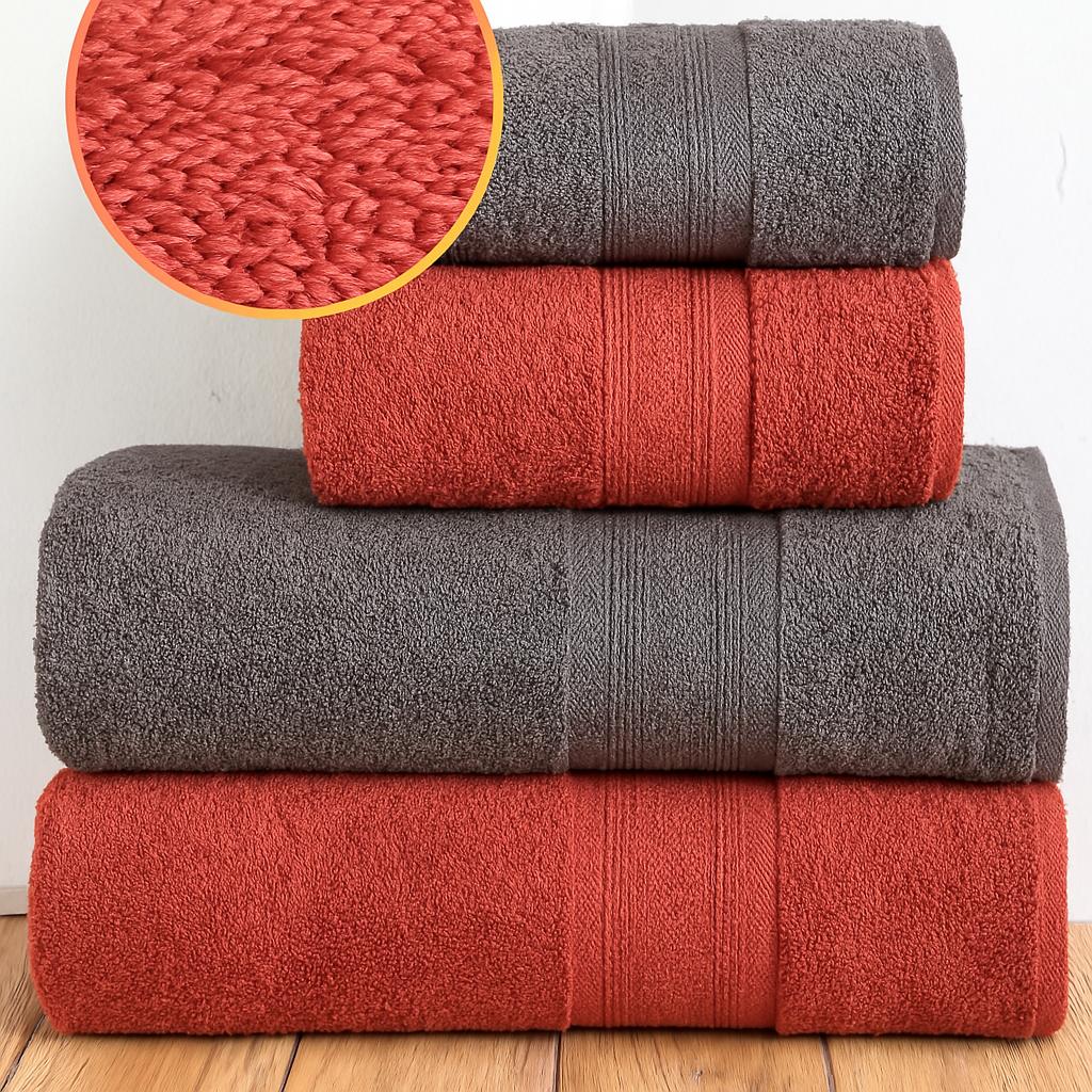 

Premium Quality Turkish Cotton Towel Set 4-Piece Set (2 x 70x140 cm Bath Towels & 2 x 50x90 cm Hand Towels) Soft, Absorbent, and Durable 70x140&50x90 сірий/помаранчевий