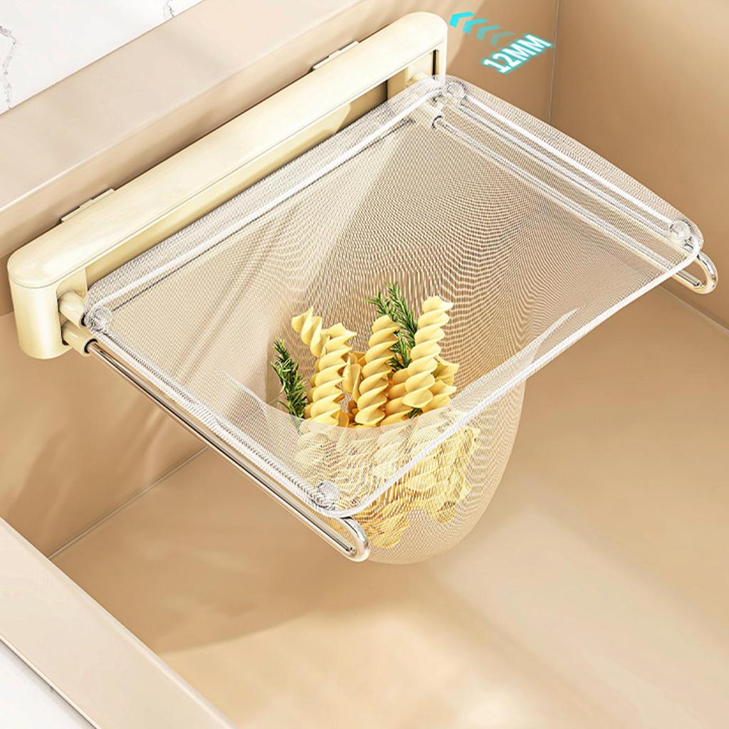 Food Catcher for Kitchen Sink with 100 Pieces Filter Bag Fine Mesh Large Load Bearing Sink Strainer Basket Holder for Tea Dregs