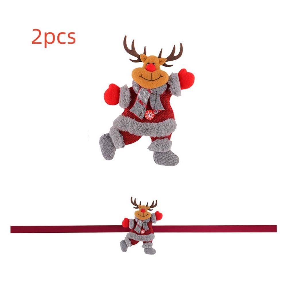 2pcs Cute Christmas Doll Curtain Tiebacks Creative Curtain Fixer Snowman Curtain Strap New Year