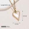 European-American Multi-Color Shell & Zircon Heart Pendant Necklace for Women