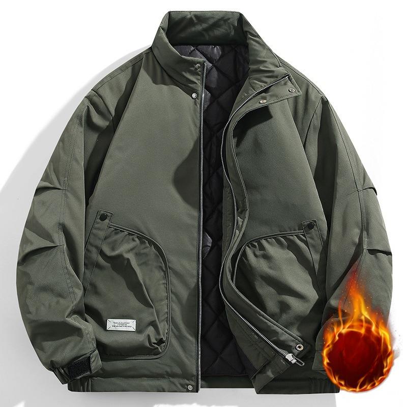 Large Size Jacket Men's Spring and Autumn New Men's Stand-up Collar Jacket Versatile Casual Clip