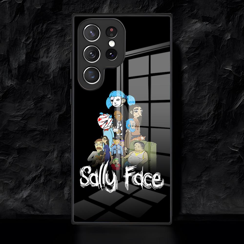 

Game S-Sally Face Horror Phone Case For Samsung S26 S25 Edge Ultra 24 23 22 21 Ultra Plus Fe A55 56 15 4G 5G Glass Cover Galaxy S25 Edge