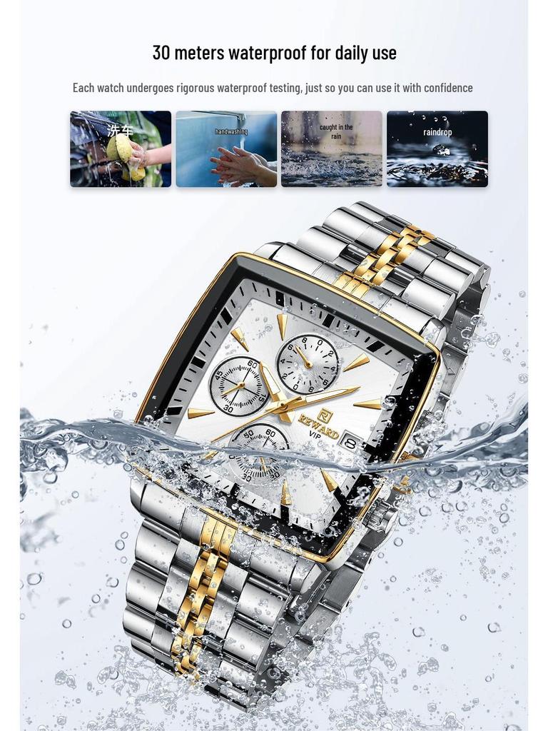 RD1100M Men's Multifunction Chronograph Watch - Waterproof, Luminous, Solid Steel Band