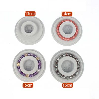 8pcs Flocked Bead Board Bracelets Beading Organizer Round Artistry Tray Measuring Tool for DIY Jewelry Making Accessory