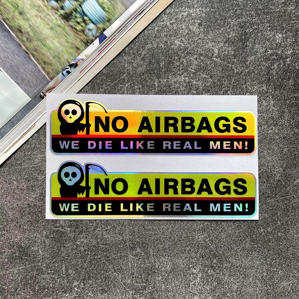 Funny Reflective Death God No Airbag Sticker for Motorcycles and Cars