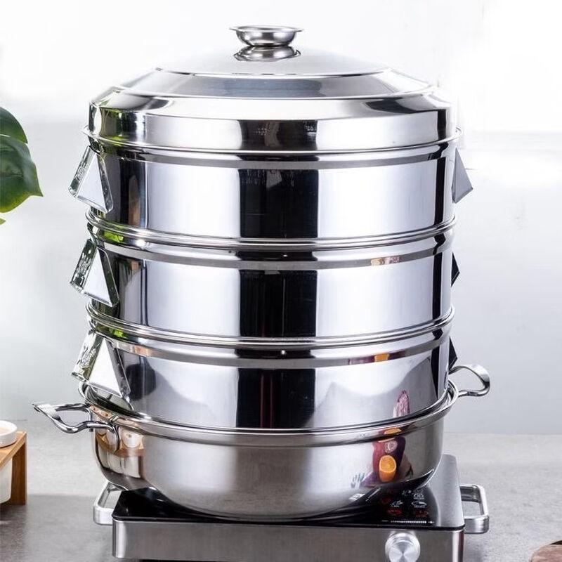 Xihe Commercial Thickened Stainless Steel 3-Layer Steamer Set
