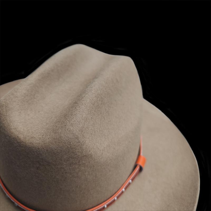 Direktleverans av cowboyhattar, ullcowboyhattar, enfärgade cowboyhatt i fårfilt