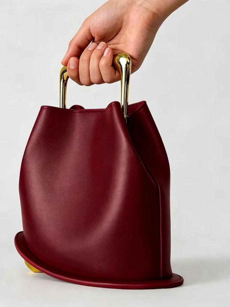Borsa a Secchiello Tracolla in Morbida Pelle di Lusso Estate 2026 - Elegante Borsa a Mano da Sera da Donna