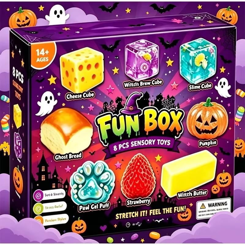 4/8Pcs Halloween Styles Squeeze Toy Slow Rising Stress Relief Sensory Fidget Decompression Toys Party Gifts