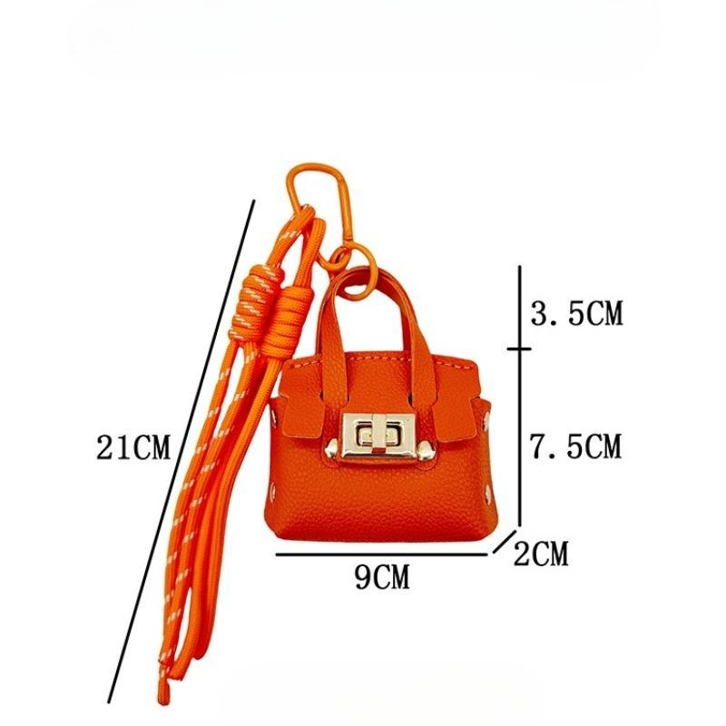 Mini Coin Purse Bag Pendant Cute Square Handbag Earphe PU Leather Creative Car Key Chain Pendant Decorati Multi-functial