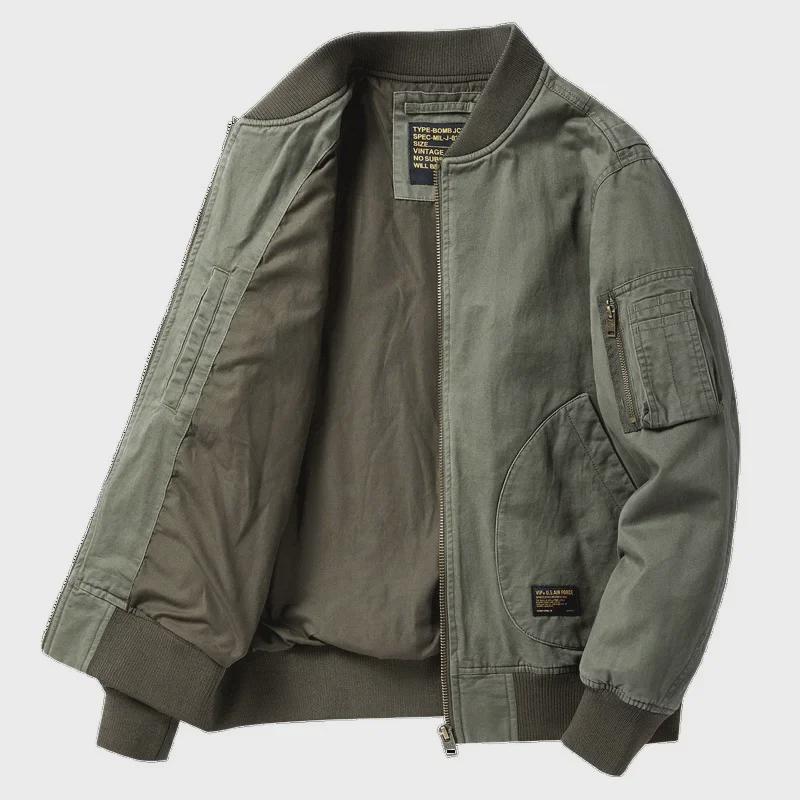 Herren American Retro Baseballjacke - Herbst/Winter Freizeit Pilot Workwear