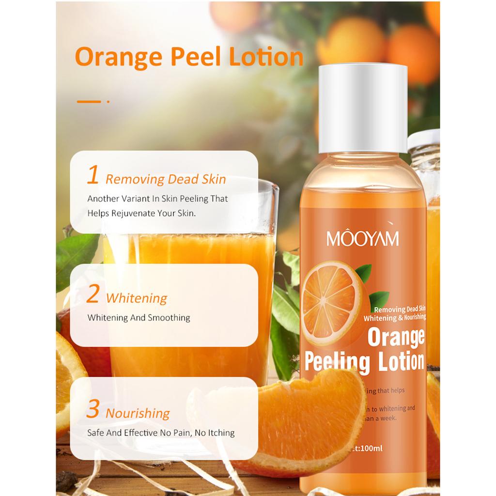 MOOYAM 100ml Orange Peeling Lotion Peeling Oil Body Lotion Gentle Exfoliating Gel Remove Dead Skin