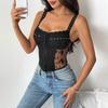 French Trend Sexy Suspender Fashion Lace Ins Style Patchwork Vest Shirt