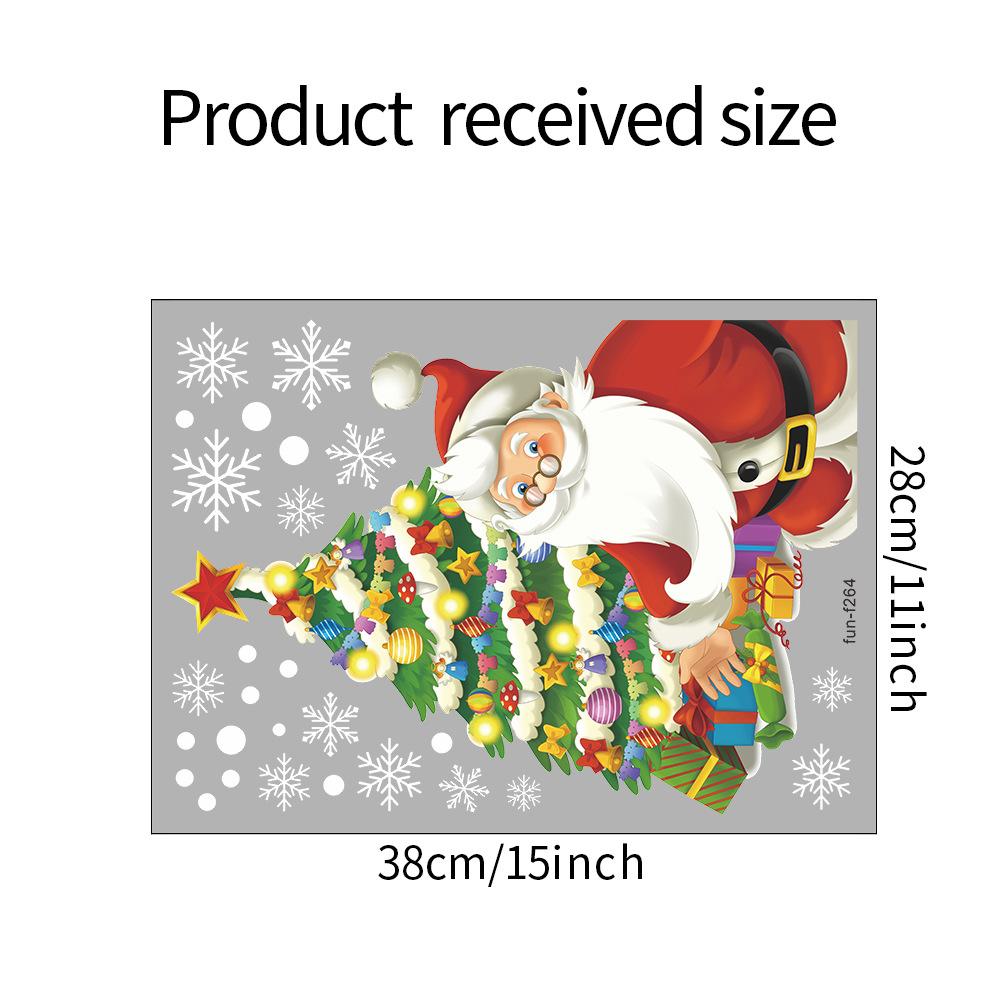 

Санта-Клаус Рождественская елка украшена снежной атмосферой Стеклянные окна Наклейки на окна 28*38CM/fun-f264 UV