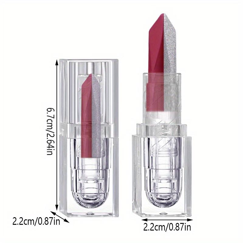 Dual-Color Velvet Matte Lipstick - Long-Lasting Waterproof Lip Mud In Iridescent Frost & Deep Plum Shades