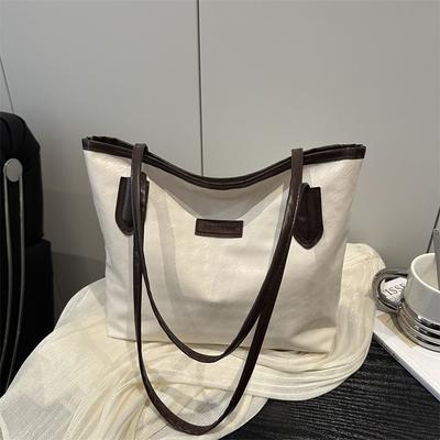 Large Capacity Spring and Summer Color Matching Leisure 2025 New Casual Simple Pendant Foreign Style Trend Tote Shoulder Bag