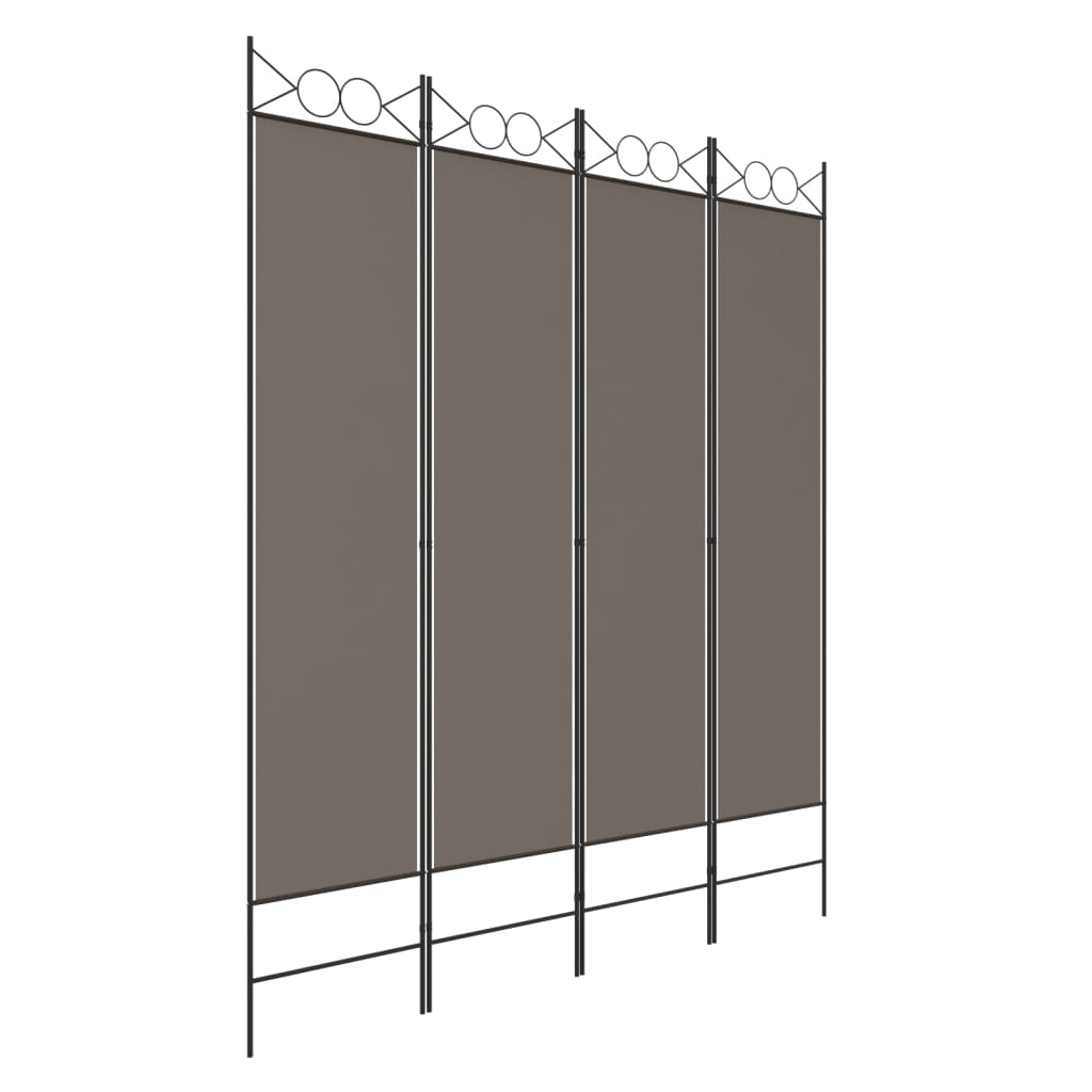 Vidaxl Parawan 4-Panelowy, Antracytowy, 160X200 Cm, Tkanina