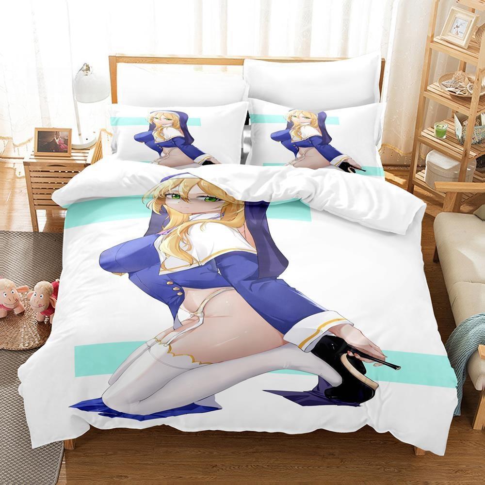 3D Print Anime Bed Sheet Set Anime Engage Kiss Bedding Set Single Twin Full Queen King Size Bed Set Teenager Bedroom