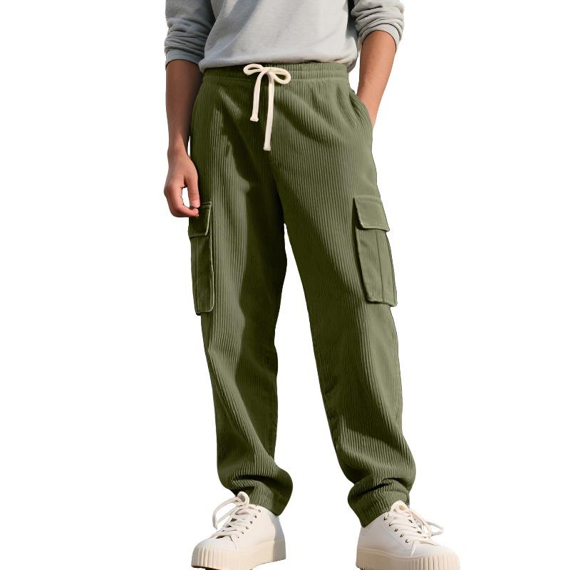 

Summer New Retro Tooling Casual Sweatpants Men s Loose Straight Wide-leg Corduroy XXXL