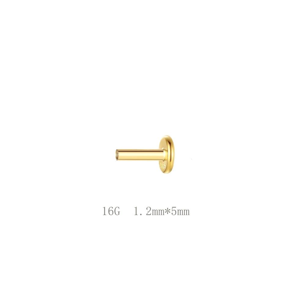 Aide 1pc 925 Silver Mini Zircon Thick Flat Screw Back Drop Earrings For Women K Gold Piercing Stud Earrings Jewelry