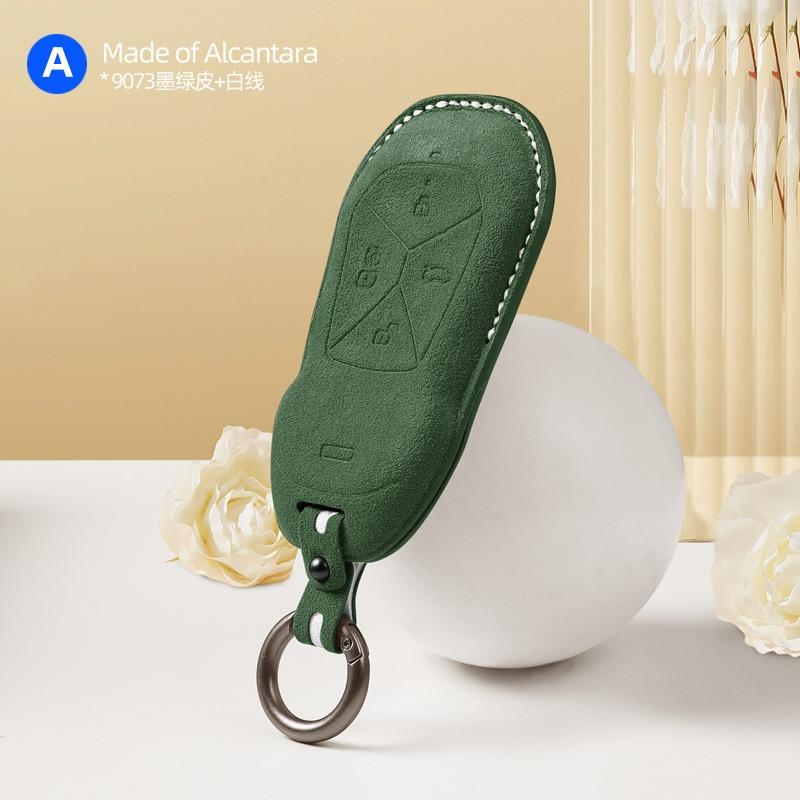 Premium Suede Leather Key Cover Case for Xpeng G9 / P7 / G6 / P5 / MONA M03 (2024) - Protective Key Fob Shell Keychain