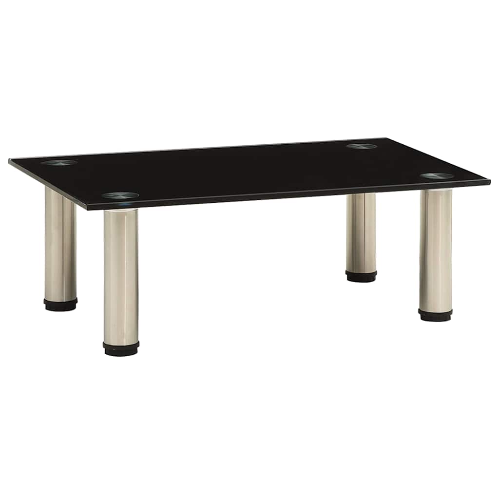 vidaXL TV-Tisch 40x35x17 cm Schwarz Hartglas schwarz