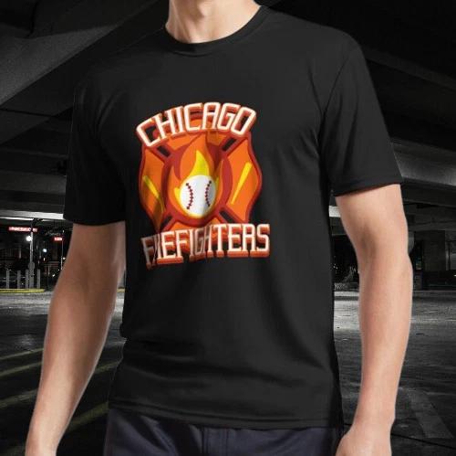 Chicago Firefighters Logo Blaseball T-Shirt Funny Logo American Men s T-Shirt 2XL