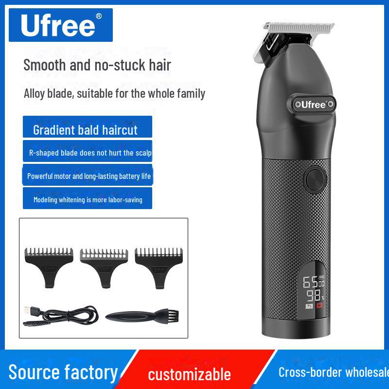

USB Rechargeable Hair Clipper with Oil Head Carving & 1500mAh Battery