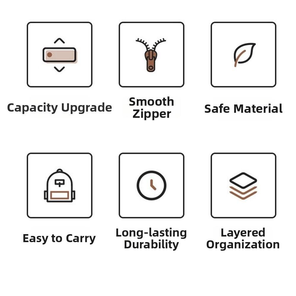 Portable Stationery Organizer Solid Color Pen Organizer Pouch Multifunctional Pencil Case  Students