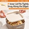 Portable Stackable Lunch Box With 304 Stainless Steel Inner Containers, Side Buckles And Carry Handle For School Office Travel Meals