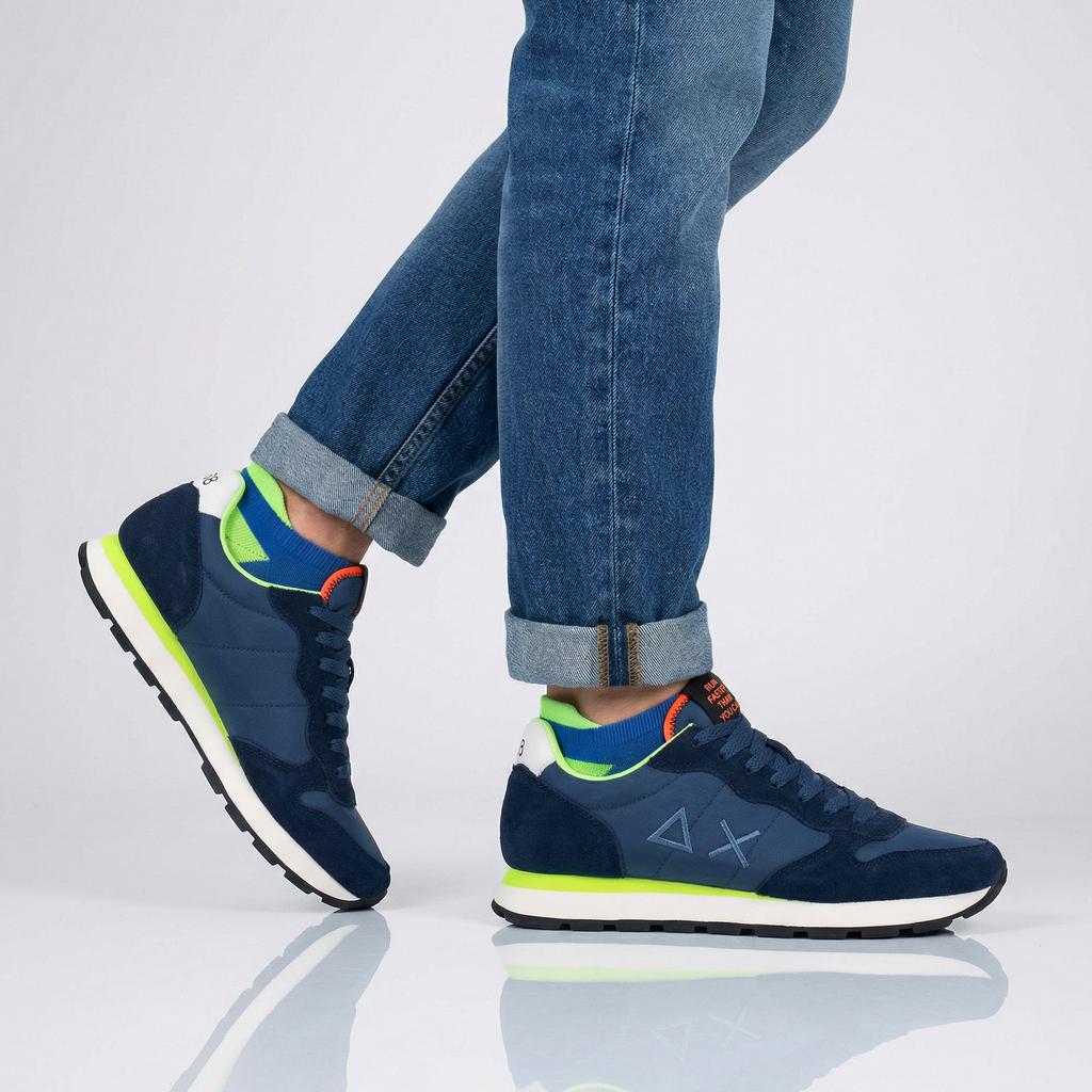 Sun68 Tom Fluo - Scarpe Sneakers da Uomo Blu Z36102-07 ORIGINALE