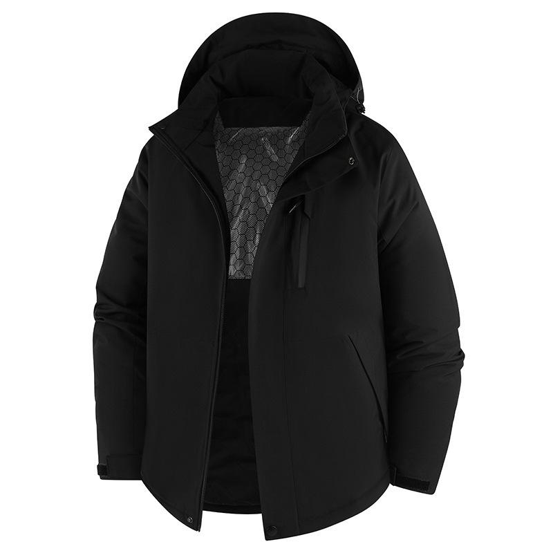 

2025 Пуховик Мужской Пух Белой Утки Капюшон Уличный Досуг Пара Рабочая Одежда Утолщенный Теплый Свободный Универсальный M