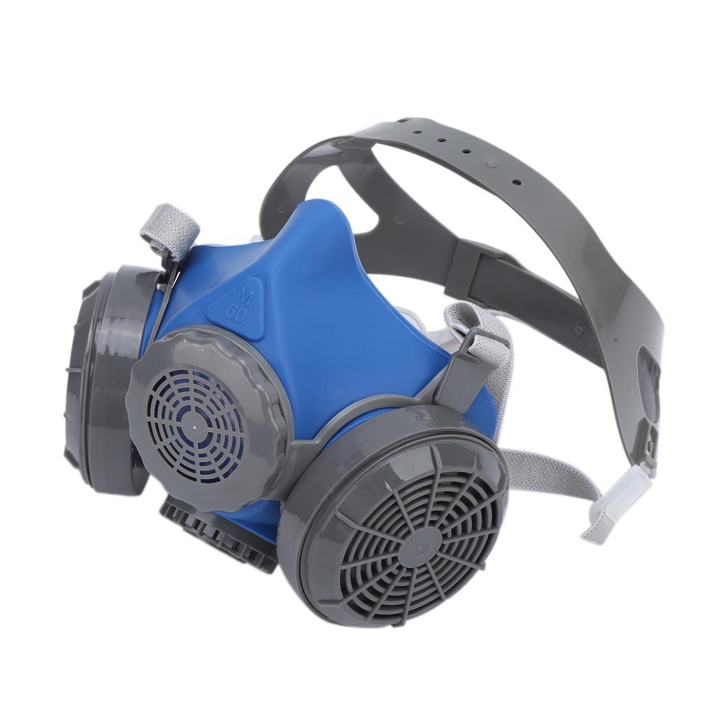 Halbe Mundabdeckung Staubschutz Anti-Aging Anti-Allergie Doppelschichtig Silikon Grau Blau