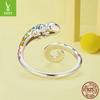 Colorful Chameleon Open Ring For Men And Women, Personalized Fashion Style S925 Sterling Silver Ring