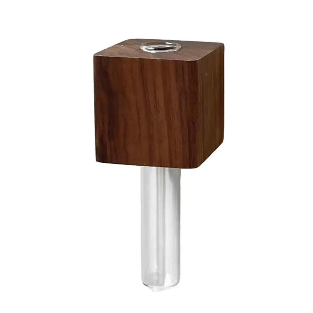 

Магнитная ваза для цветов Элегантная деревянная ваза-пробирка Магнит для гидропонных растений, размножения, дома, офиса, кухни, шкафчика, холодильника темно-коричневого