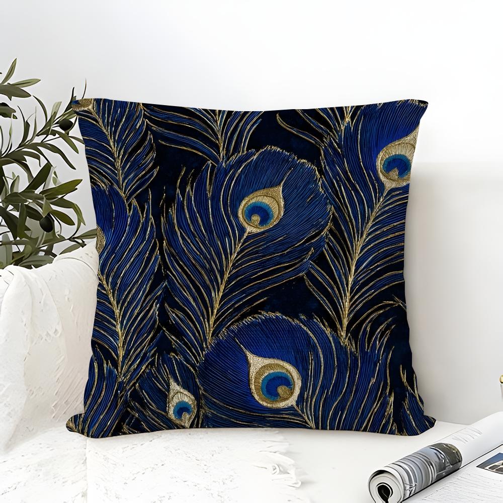 Gorgeous Vintage Peacock Texture Pillow Case linen pillow case sofa home decor cushion cover cushion cove