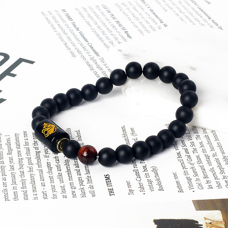12 Constellations Scorpio Bracelet Natural Stone Tiger Eye Beads Bracelets for Men Women Cancer Virgo Leo Libra Couple Jewelry