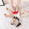 20 Autumn and Winter New Rivet High Heels Pointed Thick Heel Sandals Women's Sexy Shallow Mouth Sandals