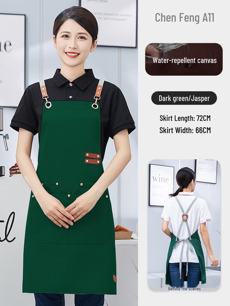 Waterproof Canvas Apron with Custom Logo Printing for Catering and Supermarket Use