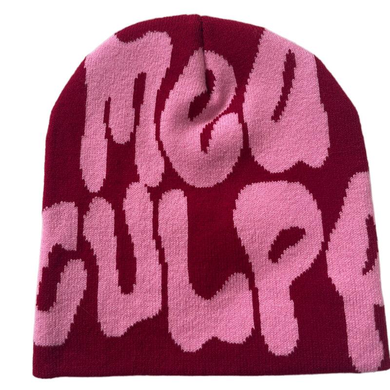 Hot Sell Customized  Adult Fashion Printing Soft Winter Hat Knitted With Letters for Men and Women