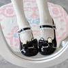 New Round Head Cute Sweet Little Leather Shoes Fudie Heart Cute Bow