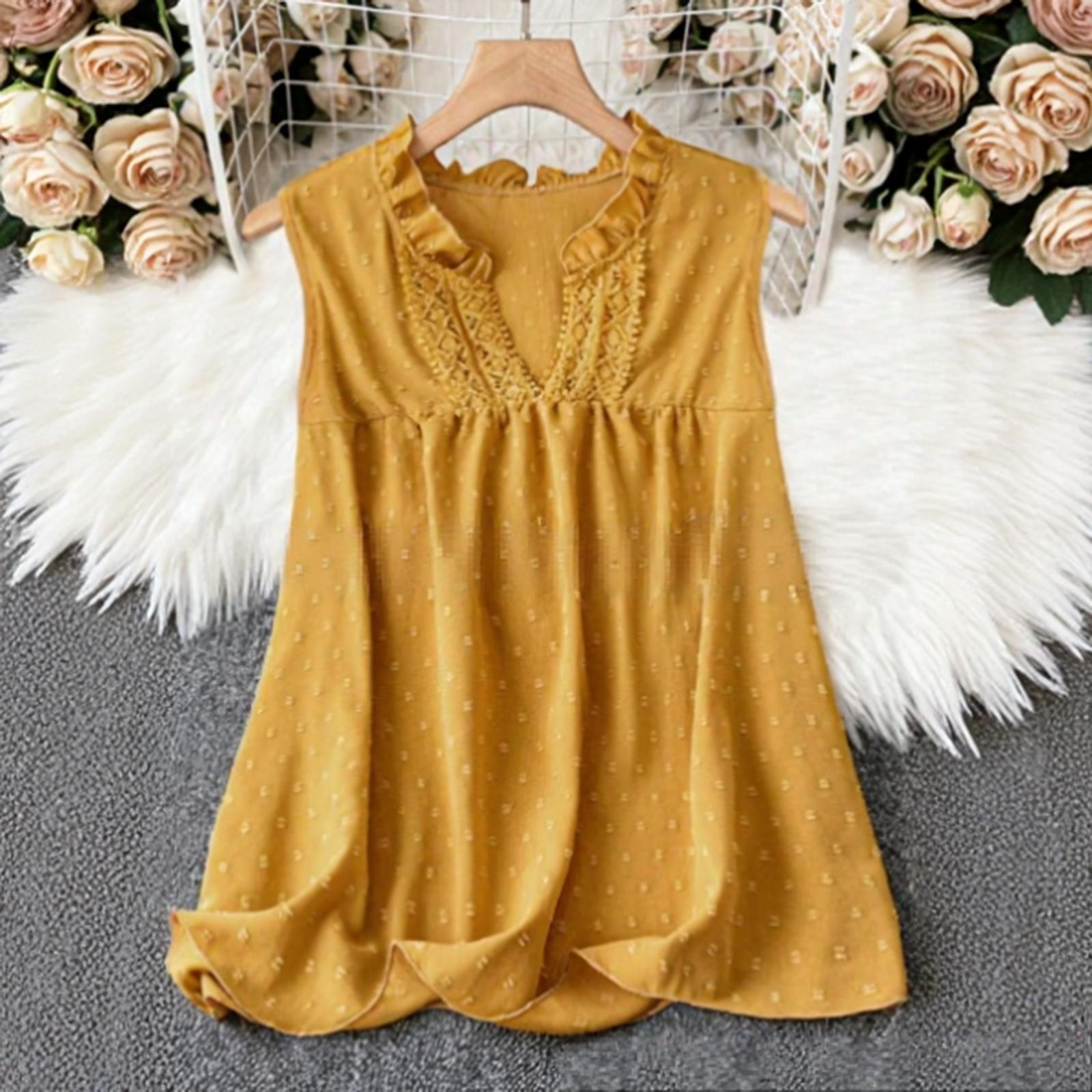 

Women s Fashionable And Casual Sleeveless Solid-color Top L