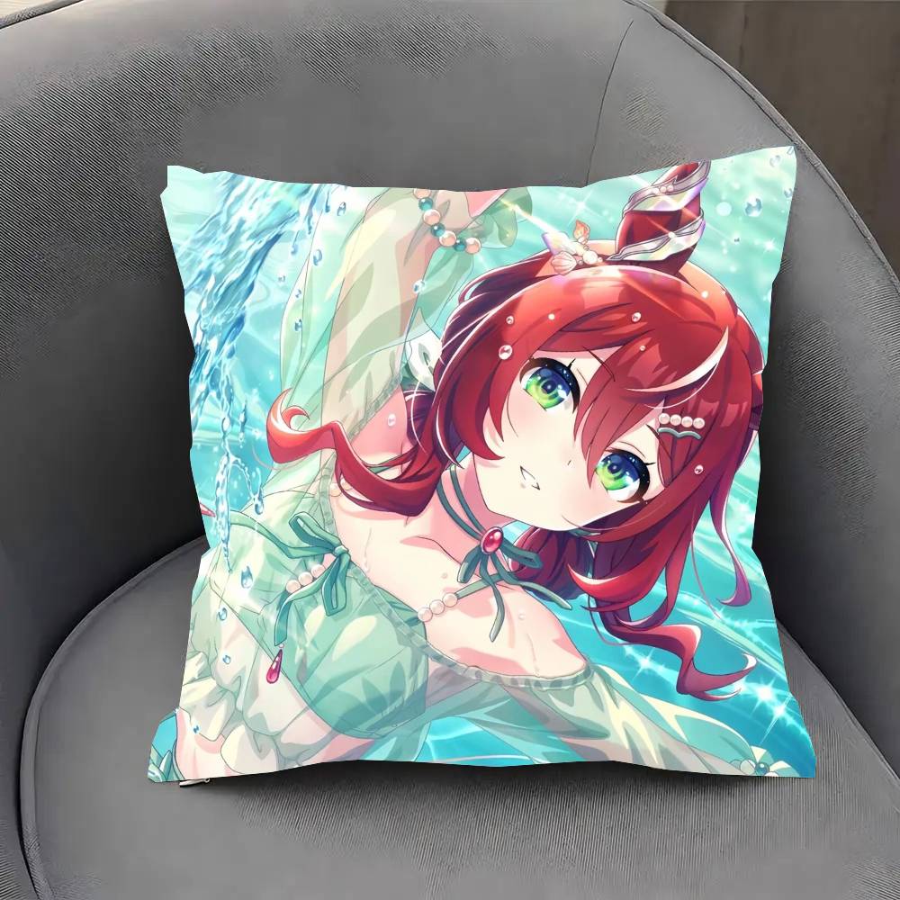 Win Variation Anime UUmamusume Pillow Case Fashion Square Pillowcase Bedroom Sofa Room Ins Decoration Leisure