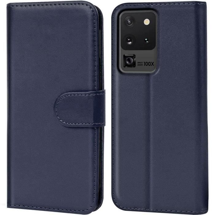 Case - BOOLING - for Samsung S20 Ultra - Navy Blue - Anti Scratch - Flexible - Magnetic Closure