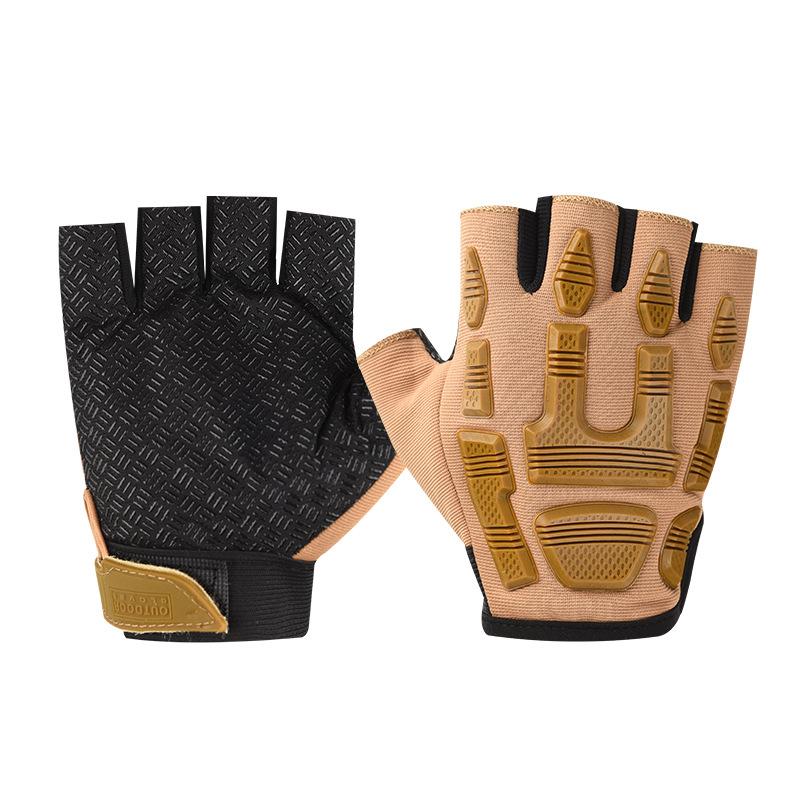Tactical Half Finger Gloves Men's Outdoor Sports Cycling Training Anti Slip and Wear Resistant Protection Operations Military Fan Seal Special Forces