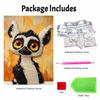 DIY Pearl Painting Canvas Cute Lemur Animal Pattern 3D Bead Art Kit Relaxing Handmade Craft for Home Wall Room Decoration Birthday Gift