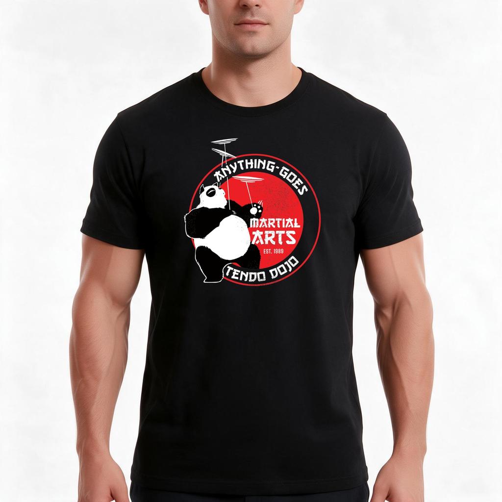 Panda Anythinggoes Martial Arts Dojo Ranma 12 Tshirt Summer Casual Cotton Tee Oversized Streetwear Tops 100 Cotton