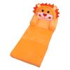 Foldable Kids Sofa Soft Breathable Flip Open Cartoon Animal Toddler Couch Bed for Living Room Bedroom Orange 3 Layers