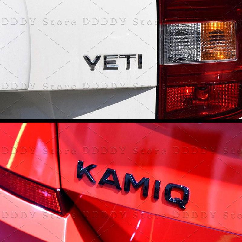 JBIW9 Car 3D Metal Decor Sticker For Skoda Octavia Fabia Rapid 4x4 Kodiaq Superb Letter Logo Rear Trunk Fender Accessories